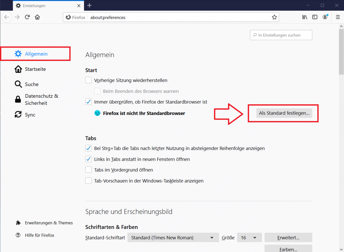 Schritt-für-Schritt-Anleitung: Firefox als Standard-Browser einrichten ...