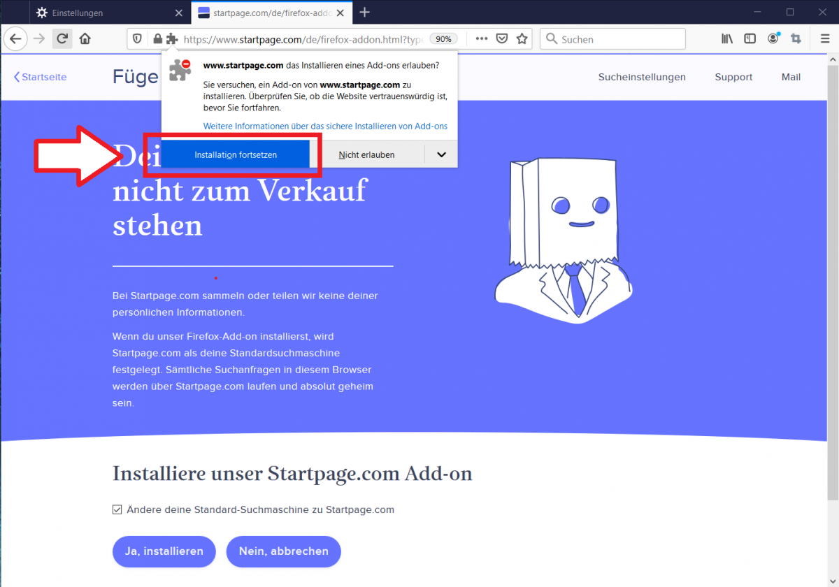 Schritt f r Schritt Anleitung Firefox Die Suchmaschine Startpage