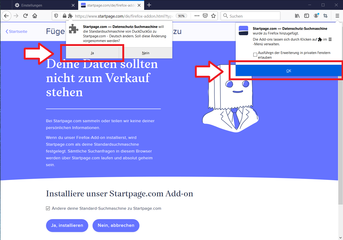Schritt f r Schritt Anleitung Firefox Die Suchmaschine Startpage